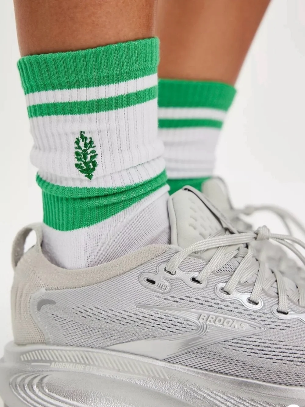 FP Movement Green & White Logo Stripe Tube Athletic Socks